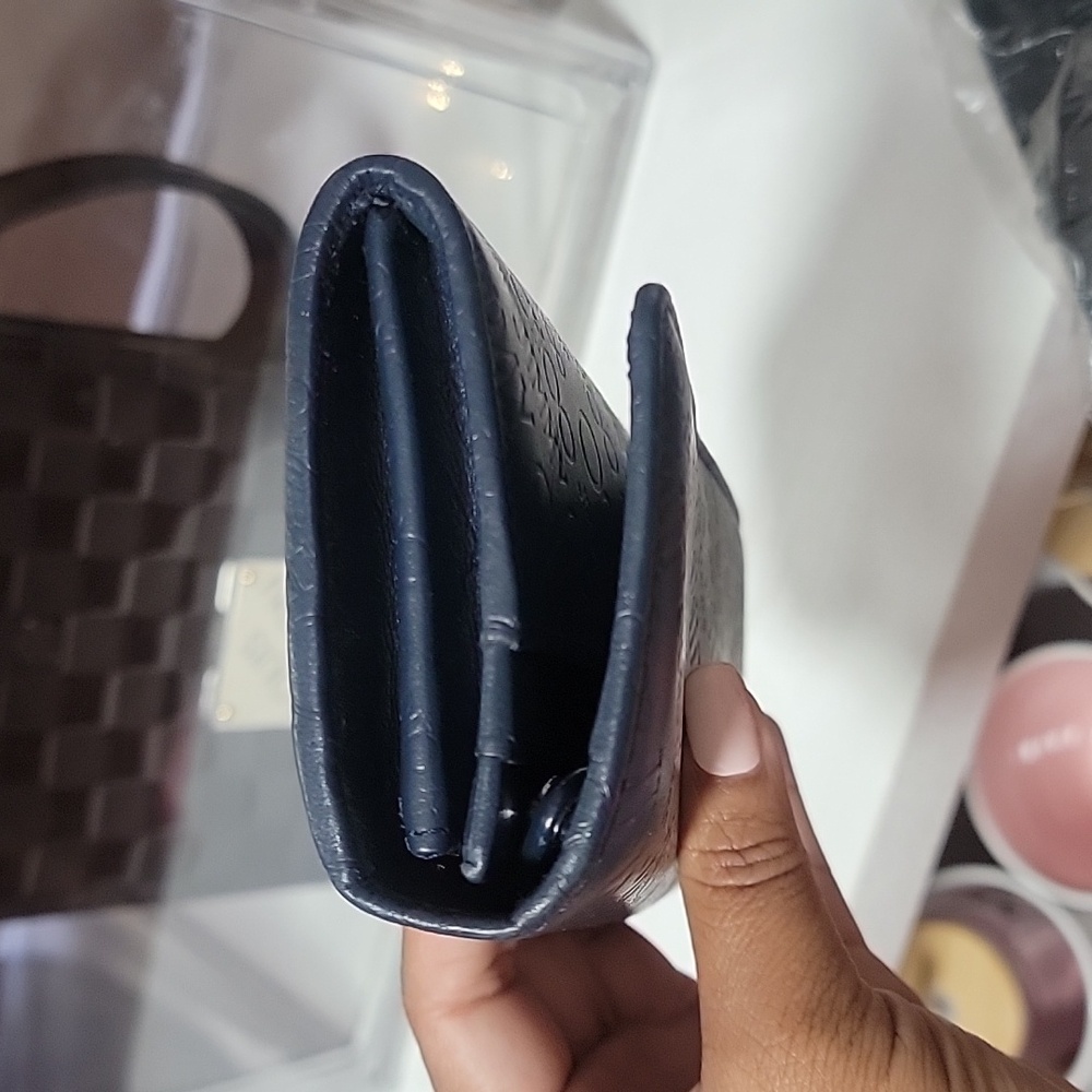 Jimmy Choo Blue Embossed Wallet - Picture 2 of 11